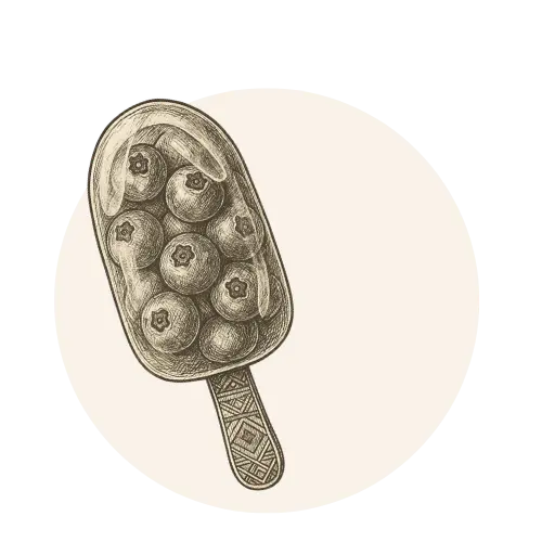 Helado hecho de arándanos congelados